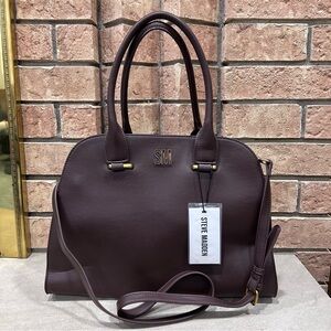 Steve Madden Chocolate Bcedric Large Setchel Crossbody Women’s Elegant Bag